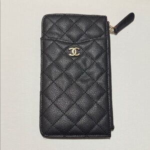 CC Black Quilted Zip Wallet